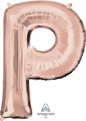 16 inch Rose Gold Letter Balloon P AIR FILLED ONLY