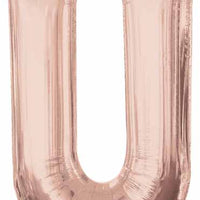 16 inch Rose Gold Letter Balloon U AIR FILLED ONLY