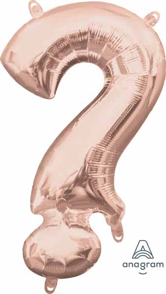 16 inch Rose Gold Question Mark Symbol Balloon AIR FILLED ONLY