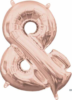 16 inch Rose Gold Ampersand Symbol Balloon AIR FILLED ONLY