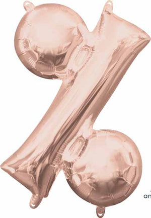 16 inch Rose Gold Percent Symbol Balloon AIR FILLED ONLY