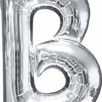 16 inch Silver Balloon Letter B AIR FILLED ONLY