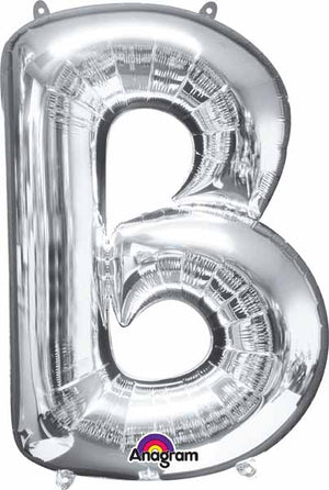 16 inch Silver Balloon Letter B AIR FILLED ONLY