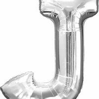 16 inch Silver Letter Balloon J AIR FILLED ONLY