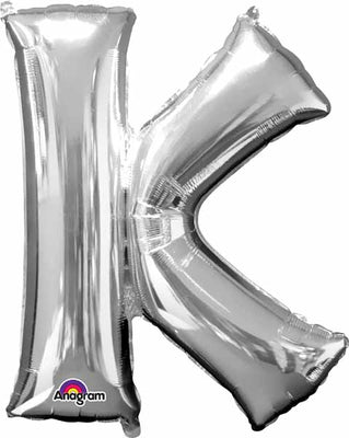 16 inch Silver Letter Balloon K AIR FILLED ONLY