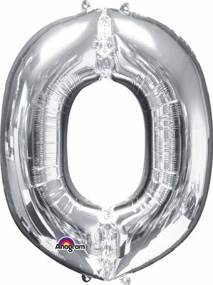 16 inch Silver Letter Balloon O AIR FILLED ONLY