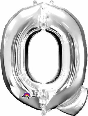 16 inch Silver Letter Balloon Q AIR FILLED ONLY