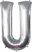 16 inch Silver Letter Balloon U AIR FILLED ONLY