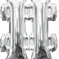 16 inch Silver Hashtag Number Symbol Balloon AIR FILLED ONLY