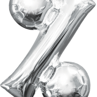 16 inch Silver Percent Symbol Balloon AIR FILLED ONLY