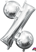 16 inch Silver Percent Symbol Balloon AIR FILLED ONLY
