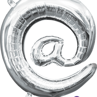 16 inch Silver AT Symbol Balloon AIR FILLED ONLY