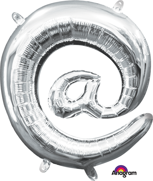 16 inch Silver AT Symbol Balloon AIR FILLED ONLY