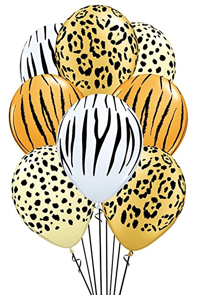 Jungle Animal Prints Balloon Bouquet of 10