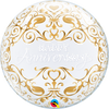 Happy Anniversary Classic Gold Bubble Balloon with Helium