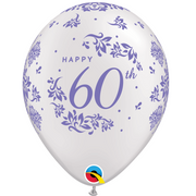 11 inch 60th Happy Anniversary Balloons with Helium and Hi Float