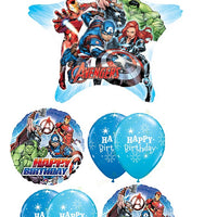 Marvel Avengers Star Birthday Balloons Bouquet with Helium and Weight