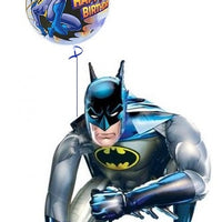 Batman Airwalker Birthday Bubble Balloon with Helium and Weight