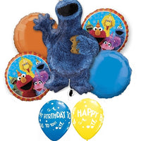 Sesame Street Cookie Monster Birthday Balloon Bouquet Helium Weight