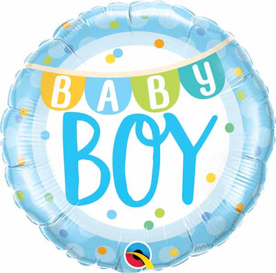 18 inch Baby Boy Banner Dots Foil Balloons with Helium