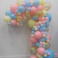 Garland Organic Balloon Arch Baby Pink Blue Confetti