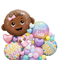 Baby Girl Personized Name Garland BalloonsStand Up
