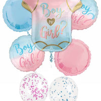 Baby Gender The Big Reveal Confetti Balloons Bouquet