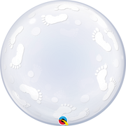 24 inch Deco Baby Footprints Bubble Balloons with Helium
