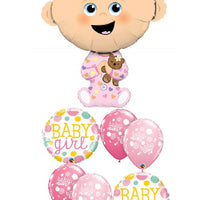 Baby Girl Pajamas Balloon Bouquet with Helium and Weight