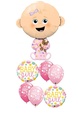 Baby Girl Pajamas Balloon Bouquet with Helium and Weight