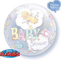 22 inch Baby Shower Precious Moments Boy Girl Bubbles Balloon with Helium