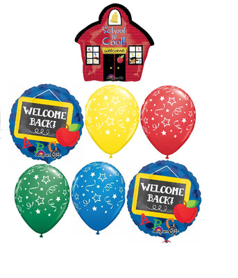 School House Welcome Back Balloons Bouquet with Helium Weight