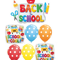Back To School Icons Balloon Bouquet with Helium Weight