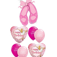 Ballerina Slippers Happy Birthday Balloon Bouquet with Helium Weight