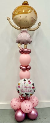 Ballerina Birthay Balloon Stand Up with Helium and Weight