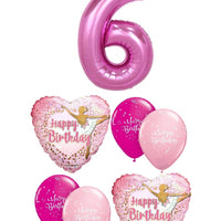 Ballerina Birthday Pick An Age Pink Number Balloons Bouquet