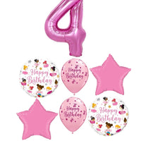 Ballerina Dancers Pick An Age Pink Number Birthday Balloon Bouquet