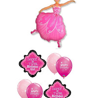 Ballerina Pink Dance Swirl Birthday Girl Balloon Bouquet