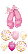 Ballerina Slipper Birthday Balloon Bouquet with Helium and Weight