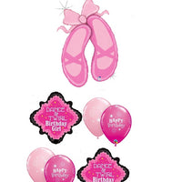 Ballerina Slippers Dance Swirl Birhtday Balloons Bouquet Helium Weight