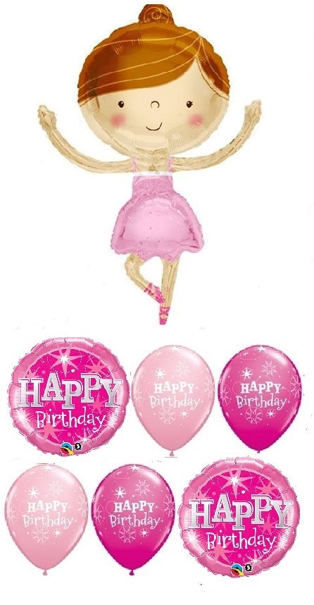 Ballerina Girl Birthday Balloon Bouquet with Heilum and Weight