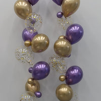 Solid Colour Chrome Purple Gold Confetti Balloon Lines