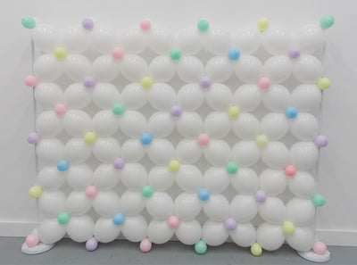8 Foot x 8 Foot Balloon Wall Pastel and White Links