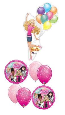 Barbie Birthday Balloon Bouquet with Helium and Weight