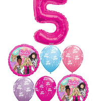 Barbie Dream Together Pick An Age Pink Number Birthday Balloon Bouquet