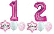 Bat Mitzvah Blue Jumbo Number 12 Balloon Bouquets