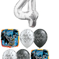 Batman Pick An Age Silver Number Birthday Balloon Bouquet