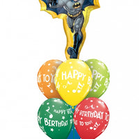 Batman Action Birthday Balloon Bouquet with Helium and Weight