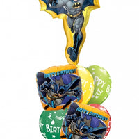 Batman Action Happy Birthday Balloon Bouquet with Helium and Weight