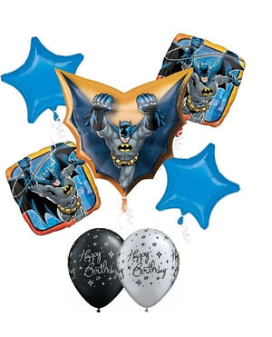 Batman Cape Birthday Balloon Bouquet with Helium and Weight